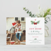 エレガントな現代の新居家族モノグラム2枚の写真 シーズンカード (スタンド正面)