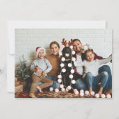 エレガントな現代の新居家族モノグラム2枚の写真 シーズンカード (裏面)