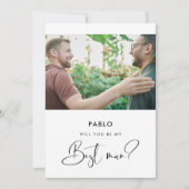 エレガントな現代の最高の男の写真カードになりますか 招待状 (正面)