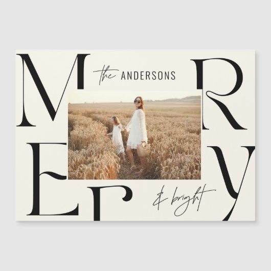 エレガントな現代の楽しいクリスマスの写真タイポグラフィ (正面)