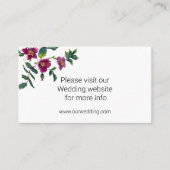 エレガントな現代の水彩画の濃いピンクの野の花 エンクロージャーカード (正面)