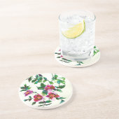 エレガントな現代の水彩画の濃いピンクの野の花 コースター (側面)