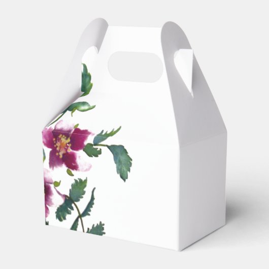 エレガントな現代の水彩画の濃いピンクの野の花 フェイバーボックス (正面サイド)