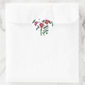 エレガントな現代の水彩画 ダークピンクの野の花 ハートシール (バッグ)