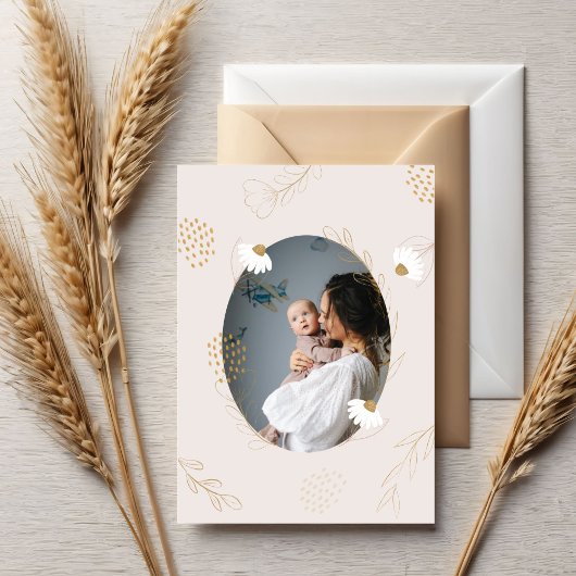 エレガントな現代の繊細な花の母の日カード カード