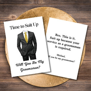 エレガントな現代の脚本 タキシードの結婚式の仲人にお願いします 招待状