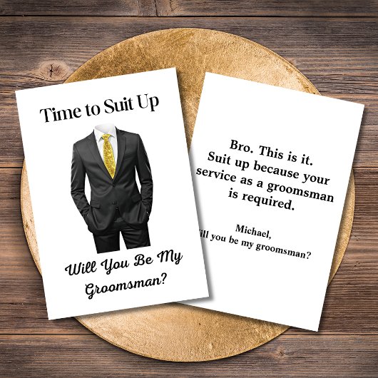 エレガントな現代の脚本 タキシードの結婚式の仲人にお願いします 招待状