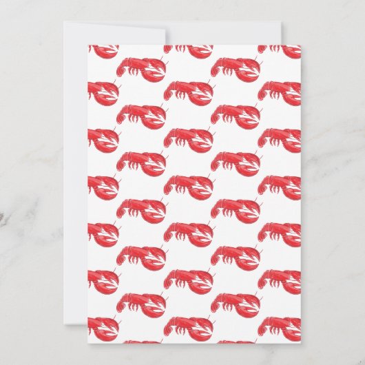 エレガントな現代の赤いロブスター煮パーティー 招待状 (裏面)
