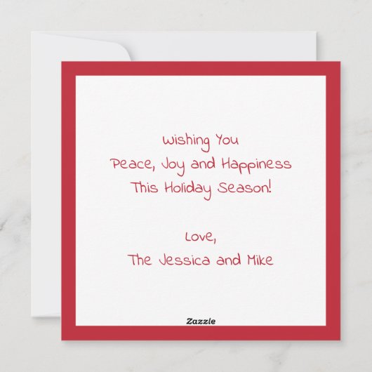 エレガントな現代の赤い平和のゴールドスター シーズンカード (裏面)