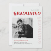 エレガントな現代の赤黒灰色のタイポグラフィ 招待状 (正面)