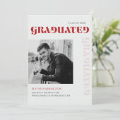 エレガントな現代の赤黒灰色のタイポグラフィ 招待状 (スタンド正面)