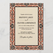 エレガントな現代の Papel Picado ウェディング 招待状 (正面)