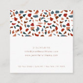 エレガントな現代抽象型テラゾパターン スクエア名刺 (裏面)