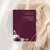 エレガントな現代植物梅花結婚式 エンクロージャーカード