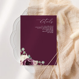 エレガントな現代植物梅花結婚式 エンクロージャーカード