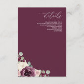 エレガントな現代植物梅花結婚式 エンクロージャーカード (正面)