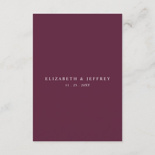 エレガントな現代植物梅花結婚式 エンクロージャーカード (裏面)