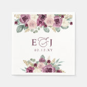 エレガントな現代植物梅花結婚式 スタンダードカクテルナプキン (正面)