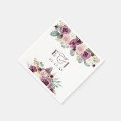 エレガントな現代植物梅花結婚式 スタンダードカクテルナプキン (角)