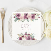 エレガントな現代植物梅花結婚式 スタンダードカクテルナプキン