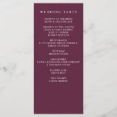 エレガントな現代植物梅花結婚式 プログラム (裏面)