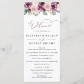 エレガントな現代植物梅花結婚式 プログラム (正面)