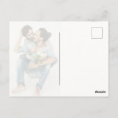 エレガントな現代風のカスタム写真変更日付ウェディング ポストカード (裏面)