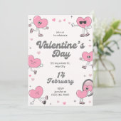 エレガントな現代風のバレンタインデーパーティー招待状 シーズンカード (スタンド正面)