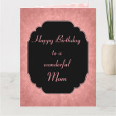 エレガントな現代風ピンクのハッピーバースデーお母さん カード (正面)