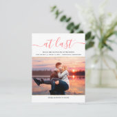 エレガントな生きている珊瑚の写真のモダンの保存日付 招待状 (スタンド正面)