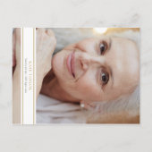 エレガントな生命のお祝い写真招待状 ポストカード (裏面)