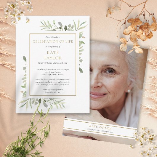 エレガントな生命のお祝い写真招待状 ポストカード