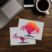 エレガントな生命のオークの木 マゼンタ ティール シルバー カード