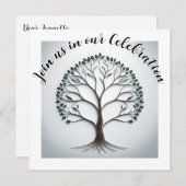 エレガントな生命の木のパーティー招待状 招待状 (正面/裏面)