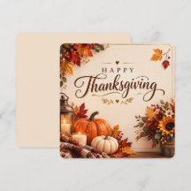 エレガントな田舎風の感謝祭インテリアカード
