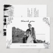エレガントな田舎風の結婚式の写真 サンキューカード (正面/裏面)