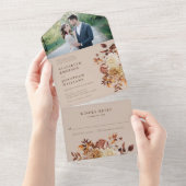 エレガントな田舎風の結婚式 オールインワン招待状 (貼ってはがせる)