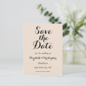 エレガントな田舎風アースカラーの結婚式Save the Date ポストカード (スタンド正面)