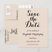 エレガントな田舎風アースカラーの結婚式Save the Date ポストカード (正面/裏面)