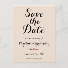 エレガントな田舎風アースカラーの結婚式Save the Date ポストカード