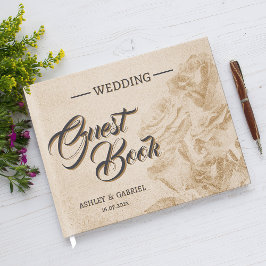 エレガントな田舎風フラワーの結婚式ゲストブックデザイン ゲストブック