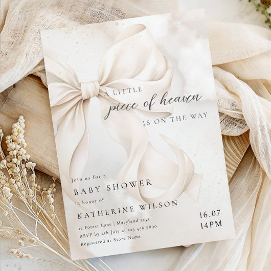 エレガントな男女兼用 クラウドベイビーシャワー 招待状