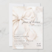 エレガントな男女兼用 クラウドベイビーシャワー 招待状 (正面)