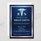 エレガントな男性のナースの退職のパーティの招待状 招待状 (正面/裏面)