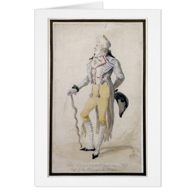 エレガントな男性の姿1793年(paの鉛筆およびw/c (正面)