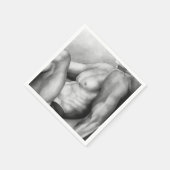 エレガントな男性ヌードチャコールドローイング　マスキュリンアート スタンダードカクテルナプキン (角)