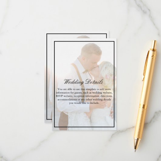 エレガントな疑似ヴェラムオーバーレイ写真の宿泊施設 エンクロージャーカード (正面/裏面インサイチュ)