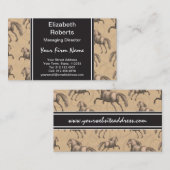 エレガントな疾走するスペインのな馬 名刺 (正面/裏面)