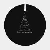 エレガントな白いクリスマスツリー ガラスオーナメント (裏面)