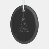 エレガントな白いクリスマスツリー ガラスオーナメント (正面左)